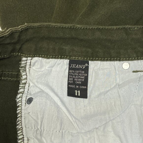 Mid Rise Skinny Leg Stretchy Denim Jeans Dark Green 11 Jean9 - Picture 12 of 13